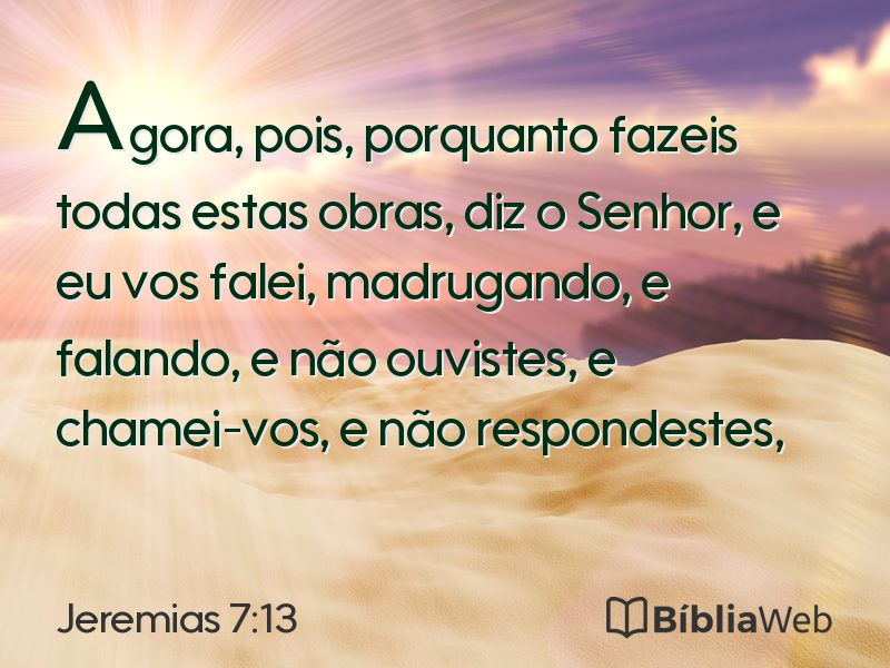 Jeremias 7:13 em imagem para compartilhar