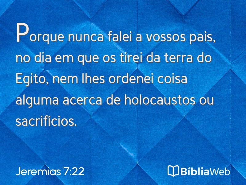 Jeremias 7:22 em imagem para compartilhar