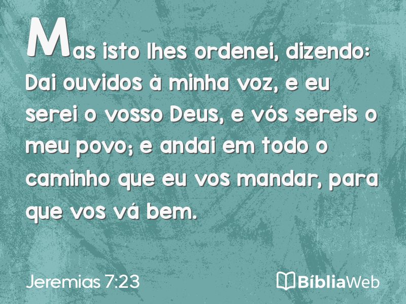 Jeremias 7:23 em imagem para compartilhar