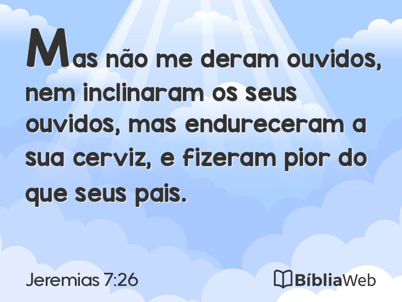 Jeremias 7:26 em imagem para compartilhar