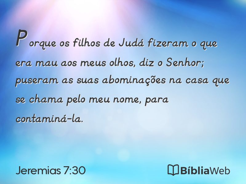 Jeremias 7:30 em imagem para compartilhar