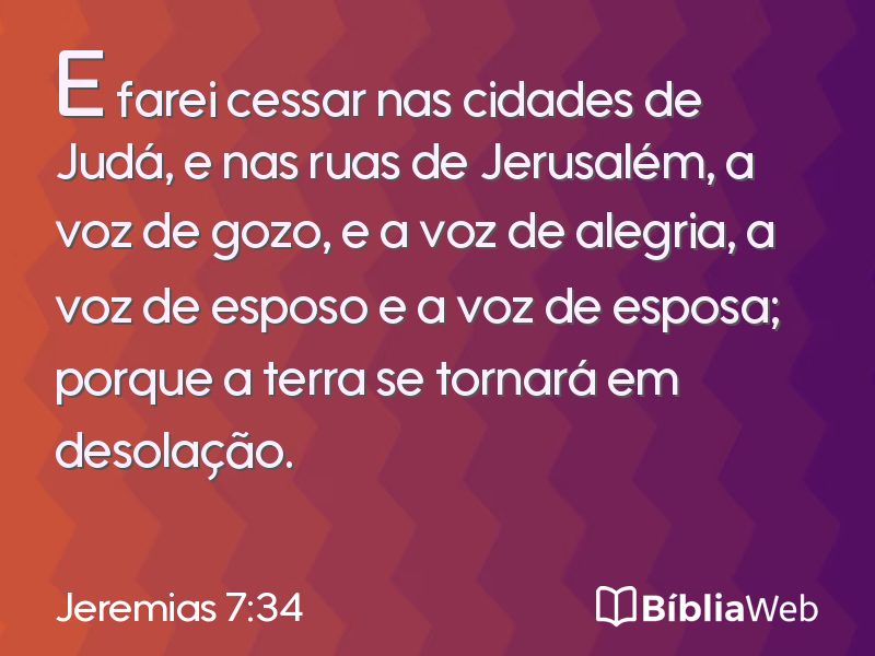 Jeremias 7:34 em imagem para compartilhar