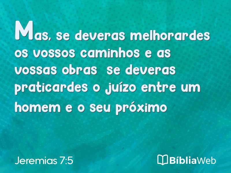 Jeremias 7:5 em imagem para compartilhar