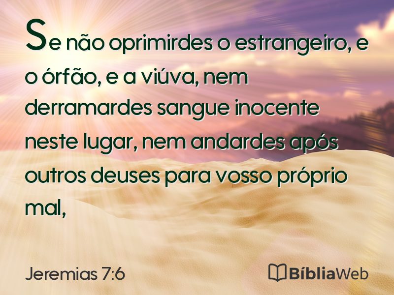 Jeremias 7:6 em imagem para compartilhar