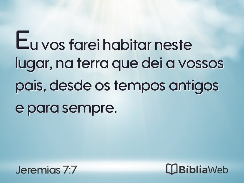 Jeremias 7:7 em imagem para compartilhar