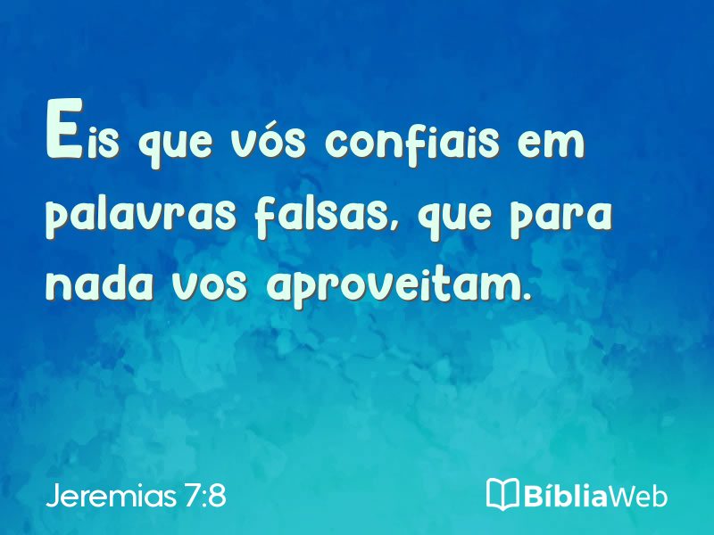 Jeremias 7:8 em imagem para compartilhar