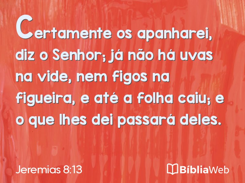 Jeremias 8:13 em imagem para compartilhar