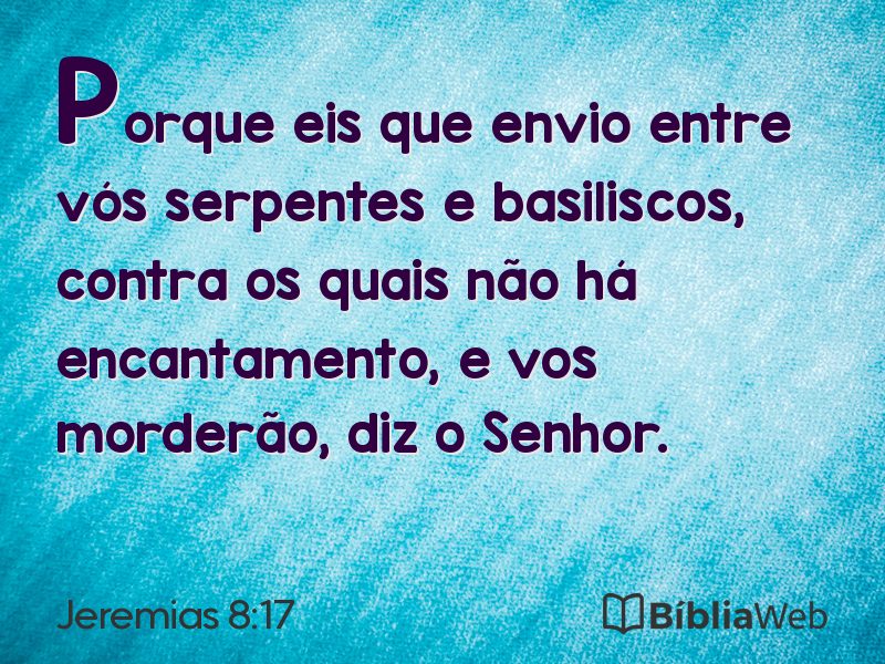Jeremias 8:17 em imagem para compartilhar