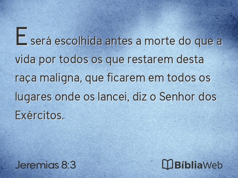 Jeremias 8:3 em imagem para compartilhar