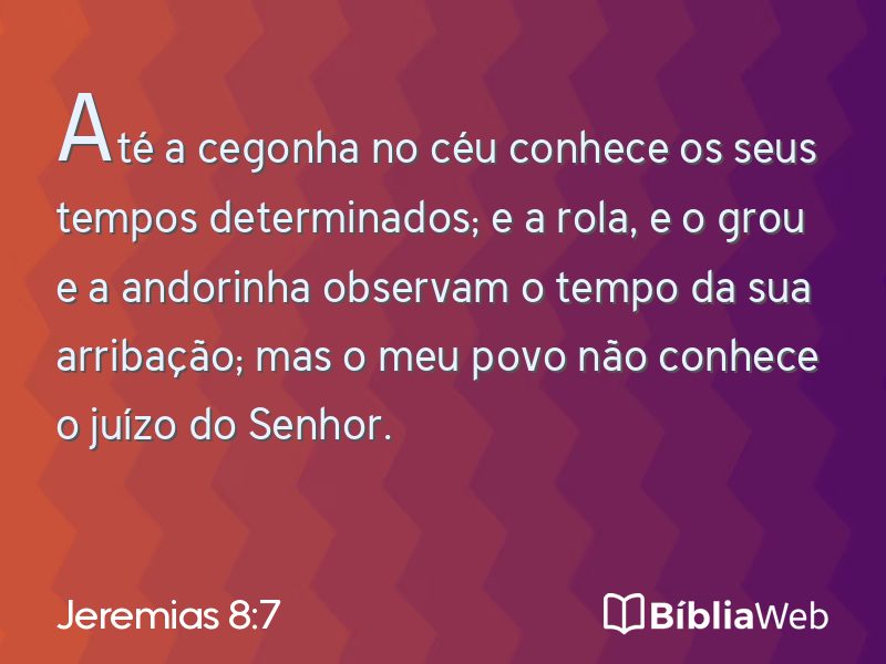 Jeremias 8:7 em imagem para compartilhar