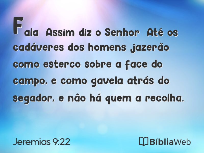 Jeremias 9:22 em imagem para compartilhar