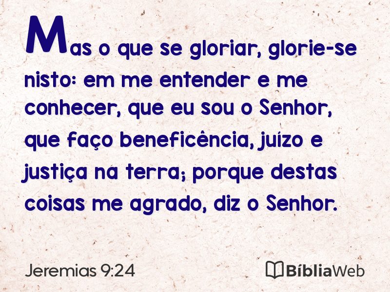 Jeremias 9:24 em imagem para compartilhar