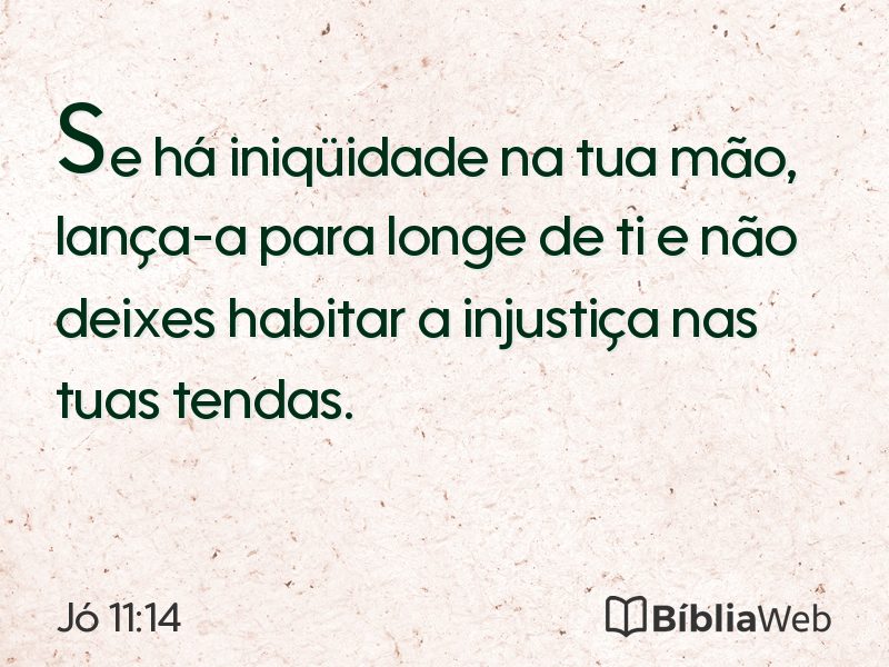 Jó 11:14 em imagem para compartilhar