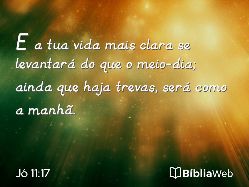 Jó 11:17 em imagem para compartilhar