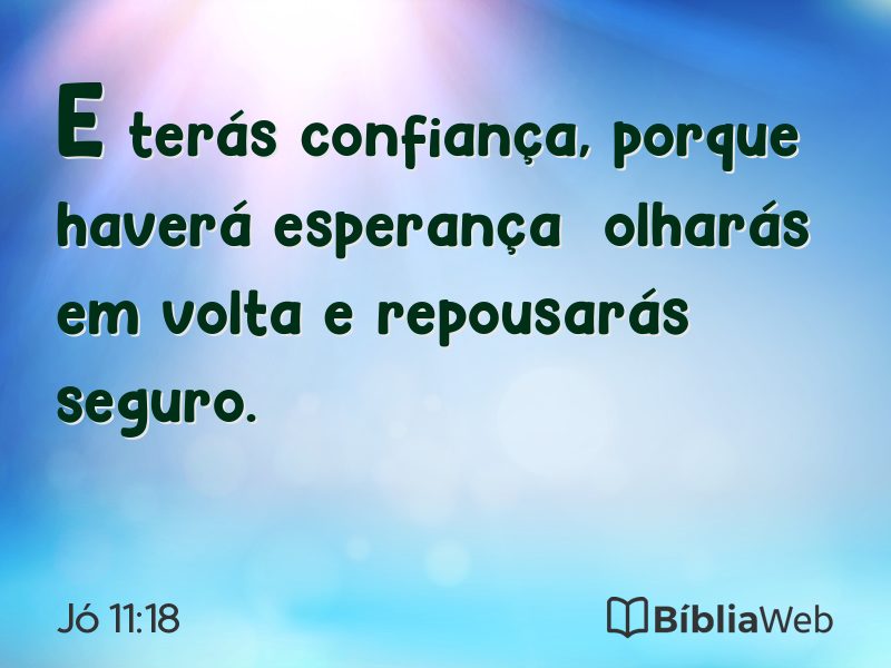Jó 11:18 em imagem para compartilhar
