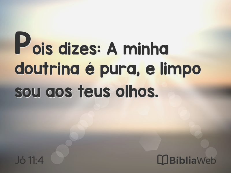 Jó 11:4 em imagem para compartilhar