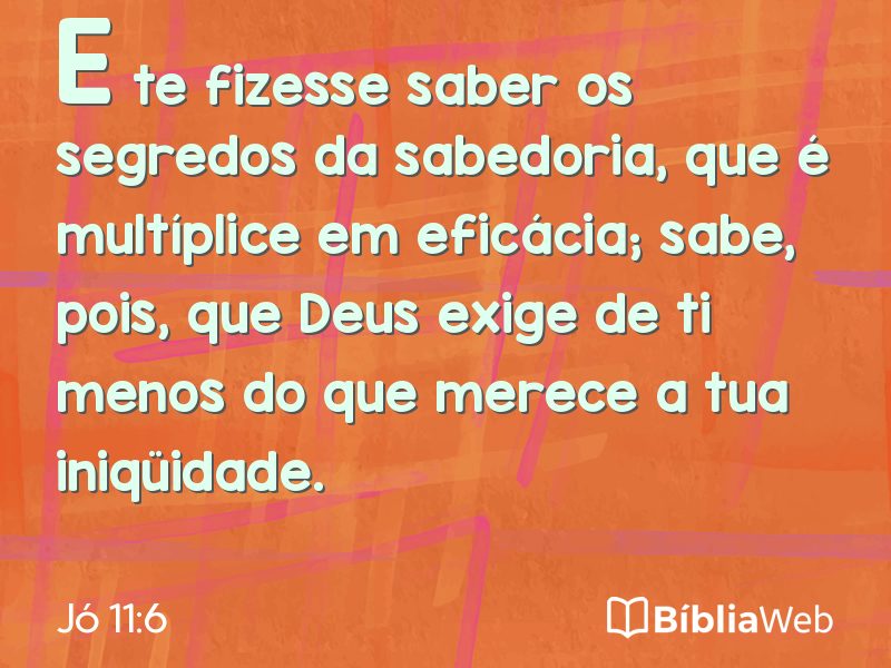Jó 11:6 em imagem para compartilhar