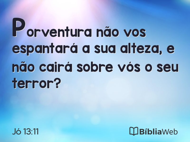 Jó 13:11 em imagem para compartilhar