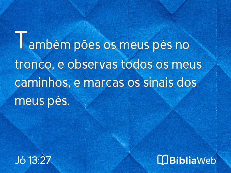 Jó 13:27 em imagem para compartilhar