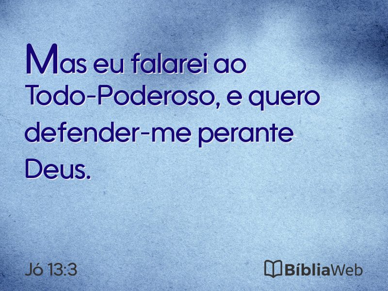 Jó 13:3 em imagem para compartilhar