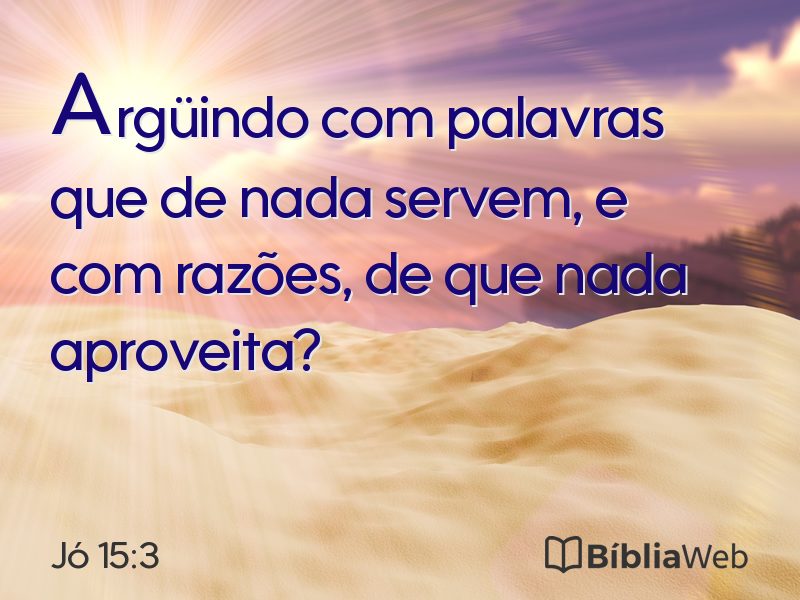 Jó 15:3 em imagem para compartilhar