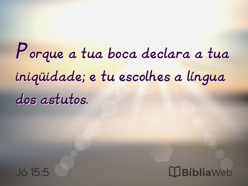 Jó 15:5 em imagem para compartilhar
