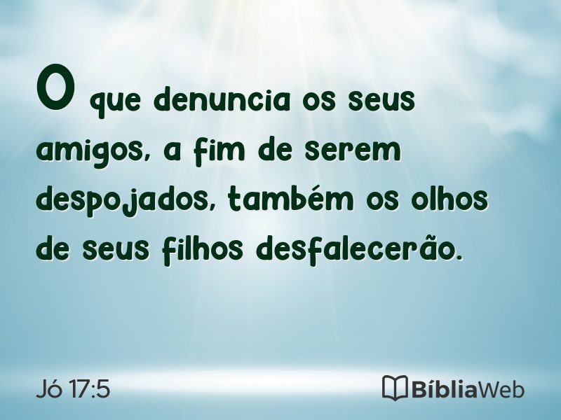 Jó 17:5 em imagem para compartilhar