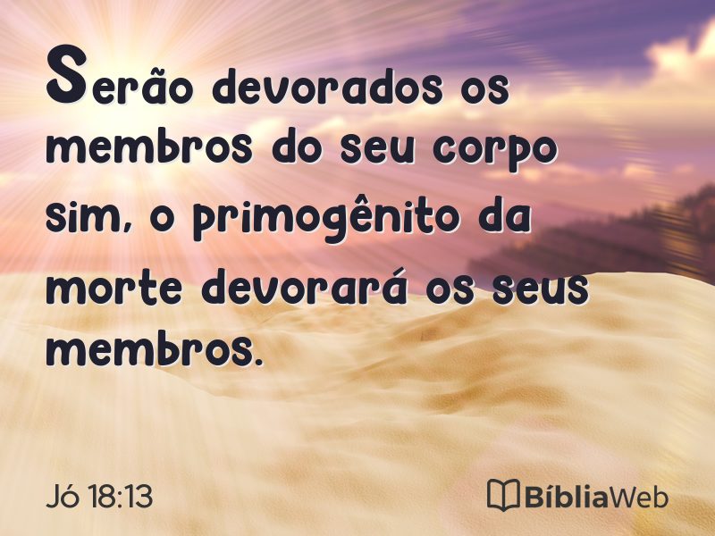Jó 18:13 em imagem para compartilhar
