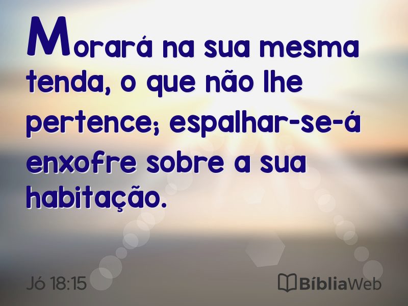 Jó 18:15 em imagem para compartilhar