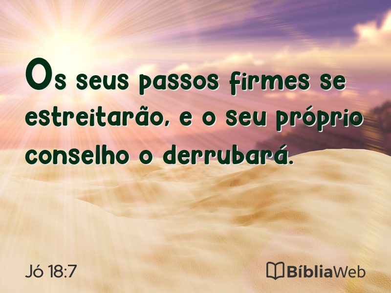 Jó 18:7 em imagem para compartilhar