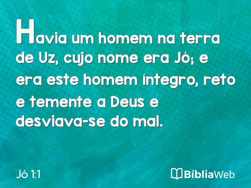 Jó 1:1 em imagem para compartilhar