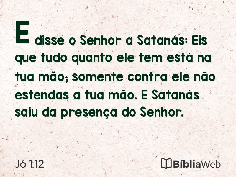 Jó 1:12 em imagem para compartilhar
