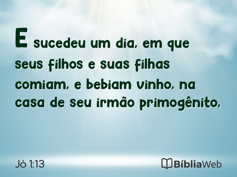 Jó 1:13 em imagem para compartilhar