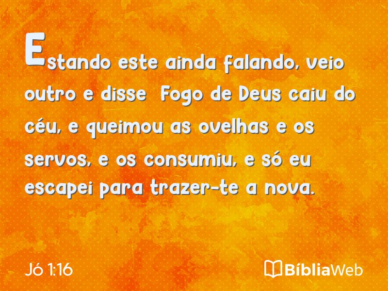 Jó 1:16 em imagem para compartilhar