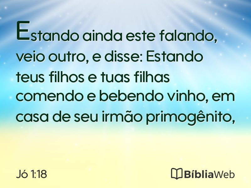 Jó 1:18 em imagem para compartilhar