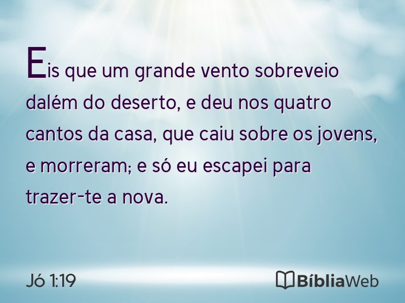Jó 1:19 em imagem para compartilhar