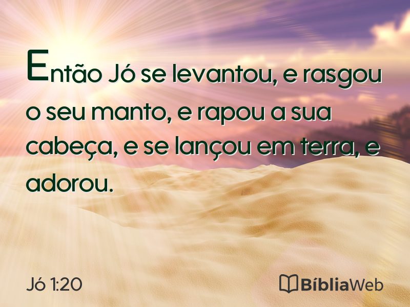 Jó 1:20 em imagem para compartilhar