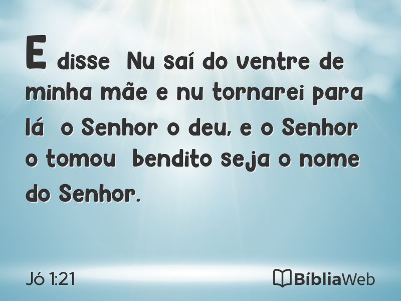 Jó 1:21 em imagem para compartilhar