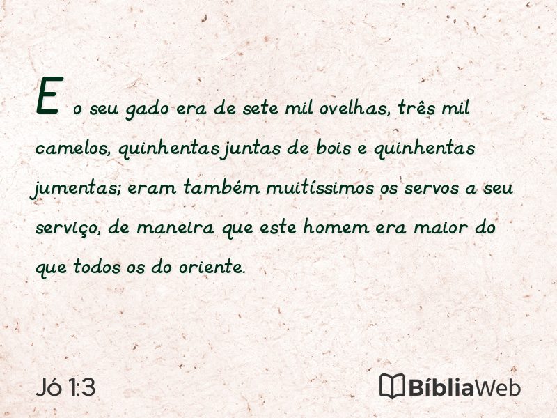Jó 1:3 em imagem para compartilhar