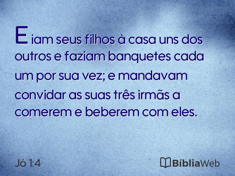 Jó 1:4 em imagem para compartilhar