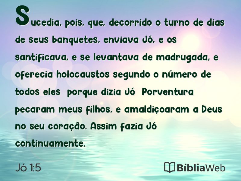 Jó 1:5 em imagem para compartilhar