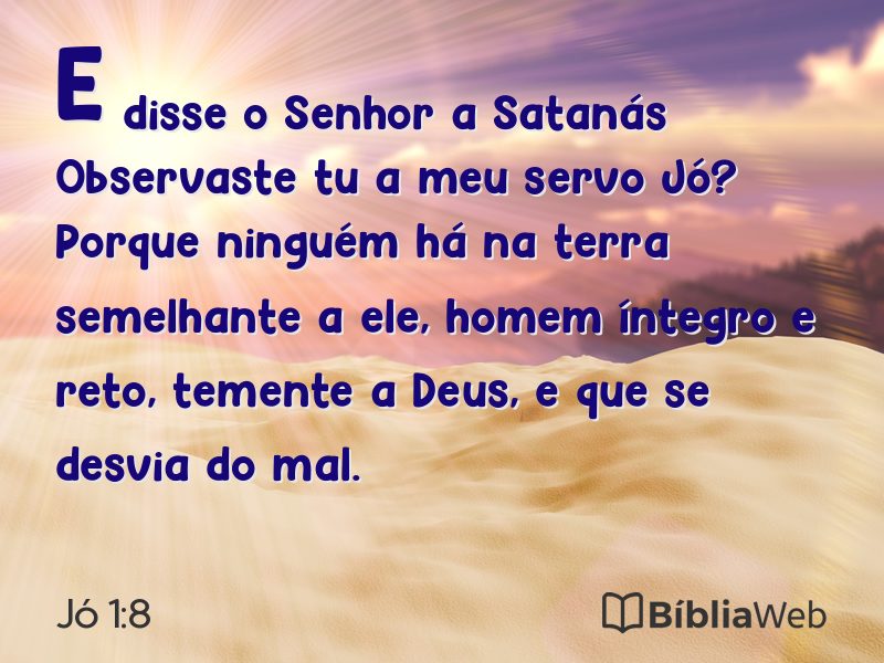Jó 1:8 em imagem para compartilhar