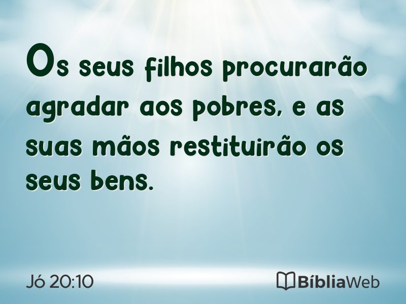 Jó 20:10 em imagem para compartilhar