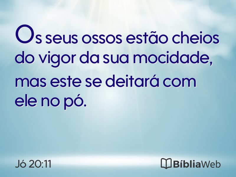 Jó 20:11 em imagem para compartilhar