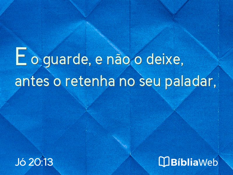 Jó 20:13 em imagem para compartilhar