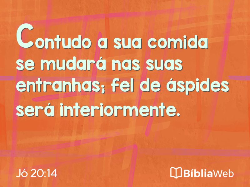 Jó 20:14 em imagem para compartilhar