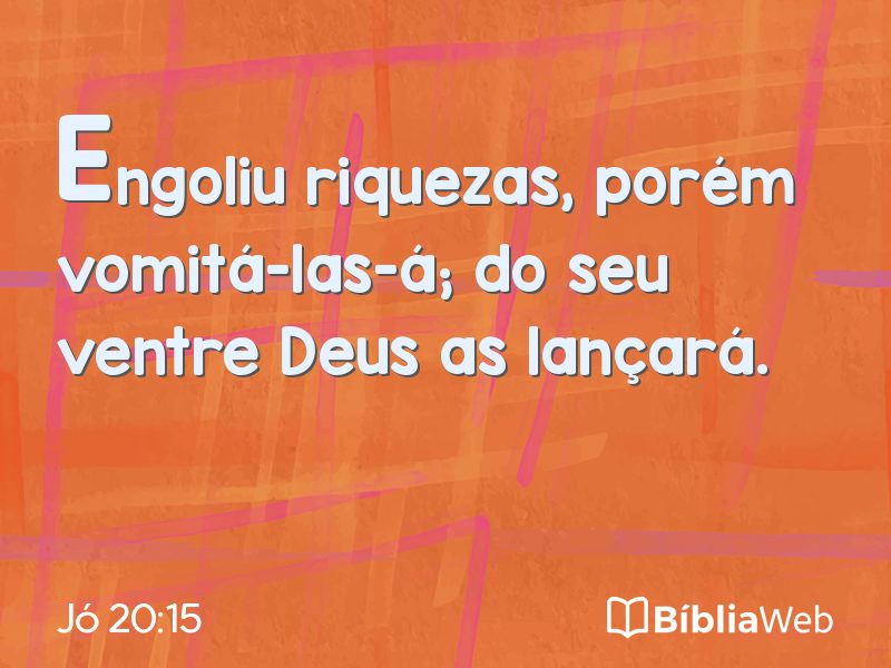 Jó 20:15 em imagem para compartilhar