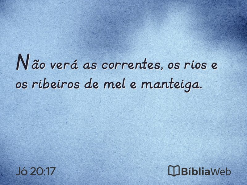 Jó 20:17 em imagem para compartilhar