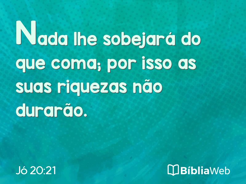 Jó 20:21 em imagem para compartilhar