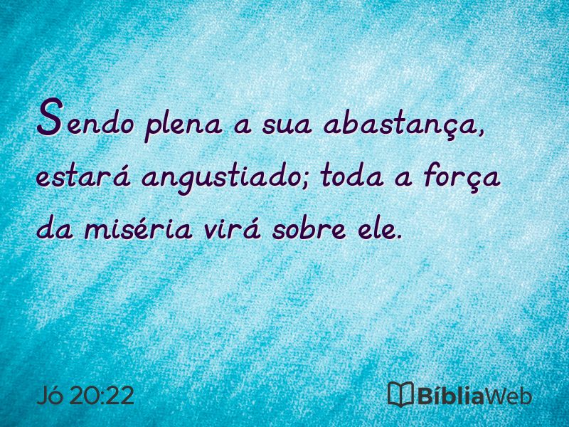 Jó 20:22 em imagem para compartilhar
